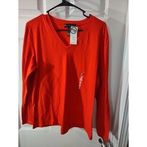 Fashion To Figure Top Plus Size 1X Red Long Sleeve